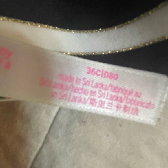 PINK Victoria's Secret Lightly Lined T-Shirt Black Bra 36C - Picture 7 of 11